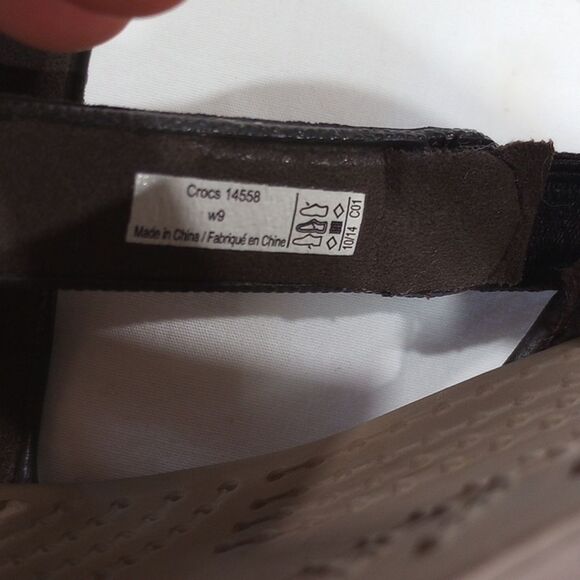 Brown Women's 9 Cyprus IV Crocs Heeled Sandals - Picture 7 of 8